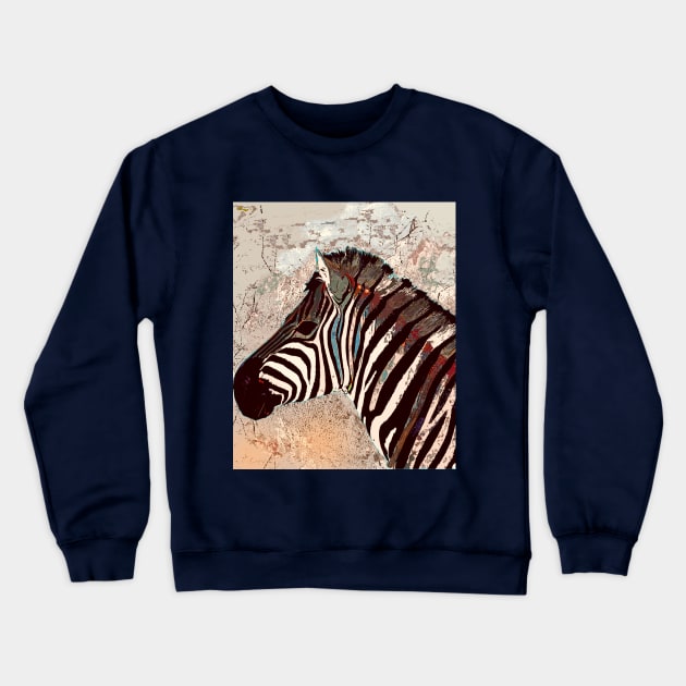 Zebra colourful Crewneck Sweatshirt by Againstallodds68